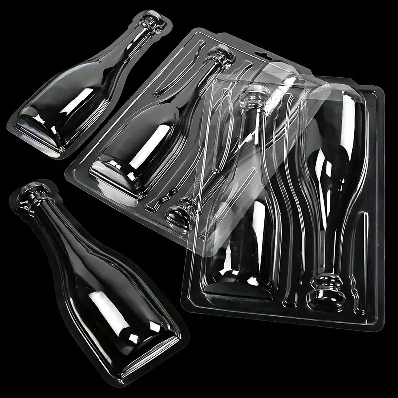 (30x8cm) 2-fach 3D Schokoladen Giess Form DIY Dessert Dekoration - Champagner Flasche