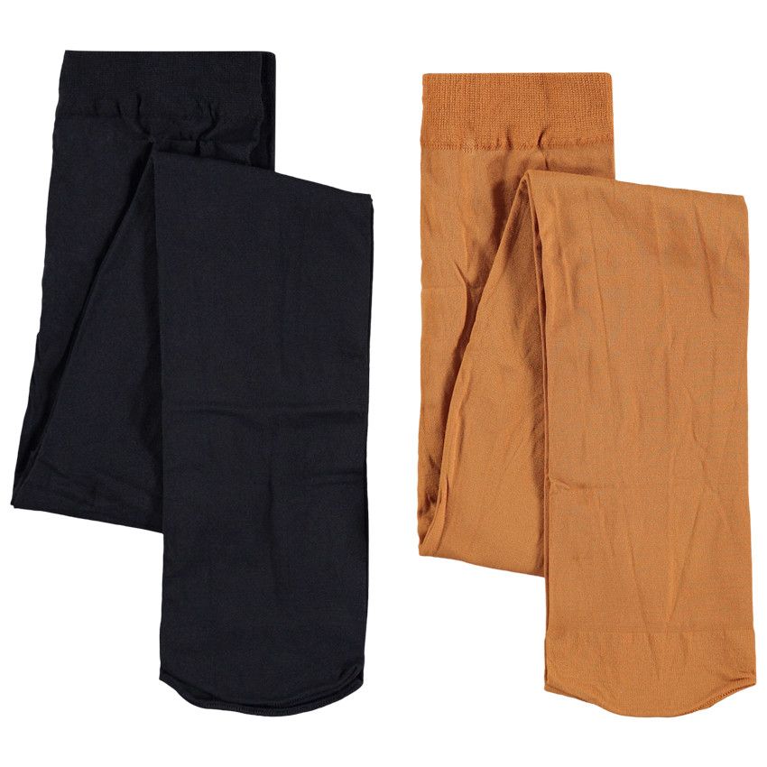 Lot de 2 collants fins unis - Marron