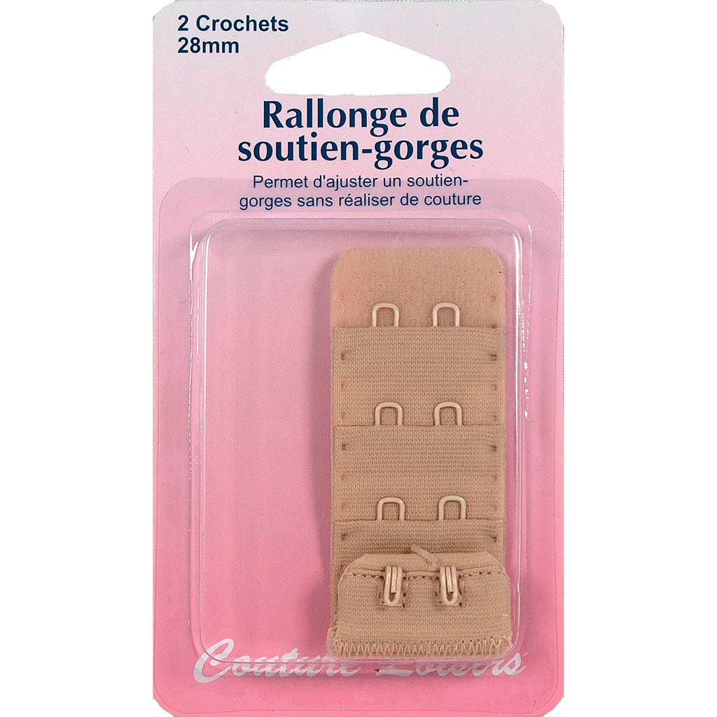 Rallonge soutien-gorge 2 crochets chair 28mm