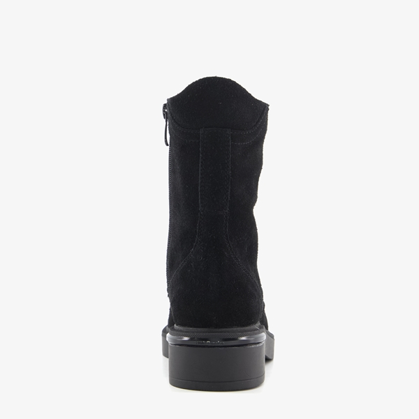 Hush Puppies suede dames veterboots zwart