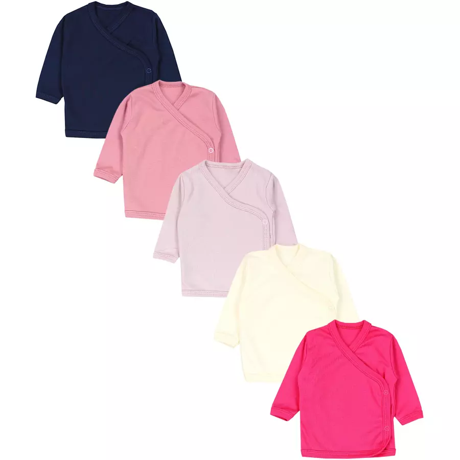 TupTam Baby Mädchen Langarm Wickelshirt 5er Set ecru