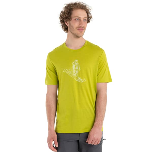 T-shirt randonnée ICEBREAKER M TECH LITE II SS TEE SKIING YETI BIO LIME