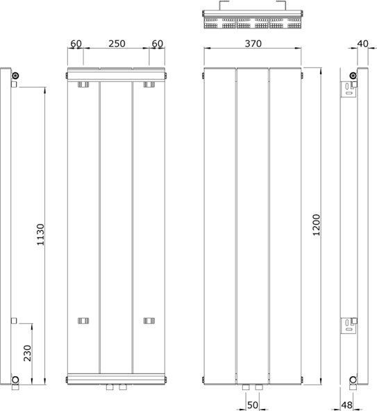 Saturn - Designradiator - Donkergrijs - 37x120 cm - 695 Watt - Aluminium Centrale Verwarming