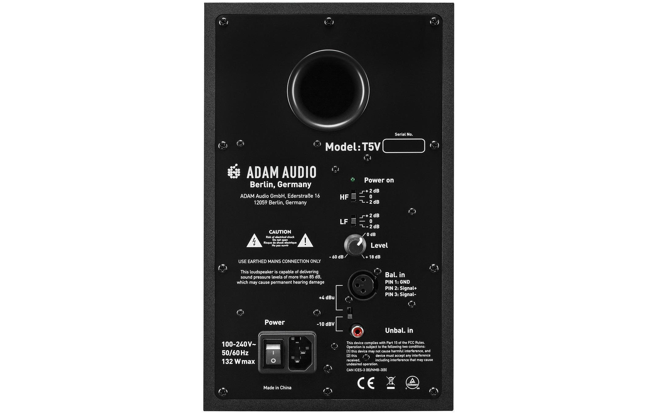 Studiomonitor T5 V Schwarz<br>Aktiver 2-Wege-Nahfeldmonitor mit 5″-Woofer