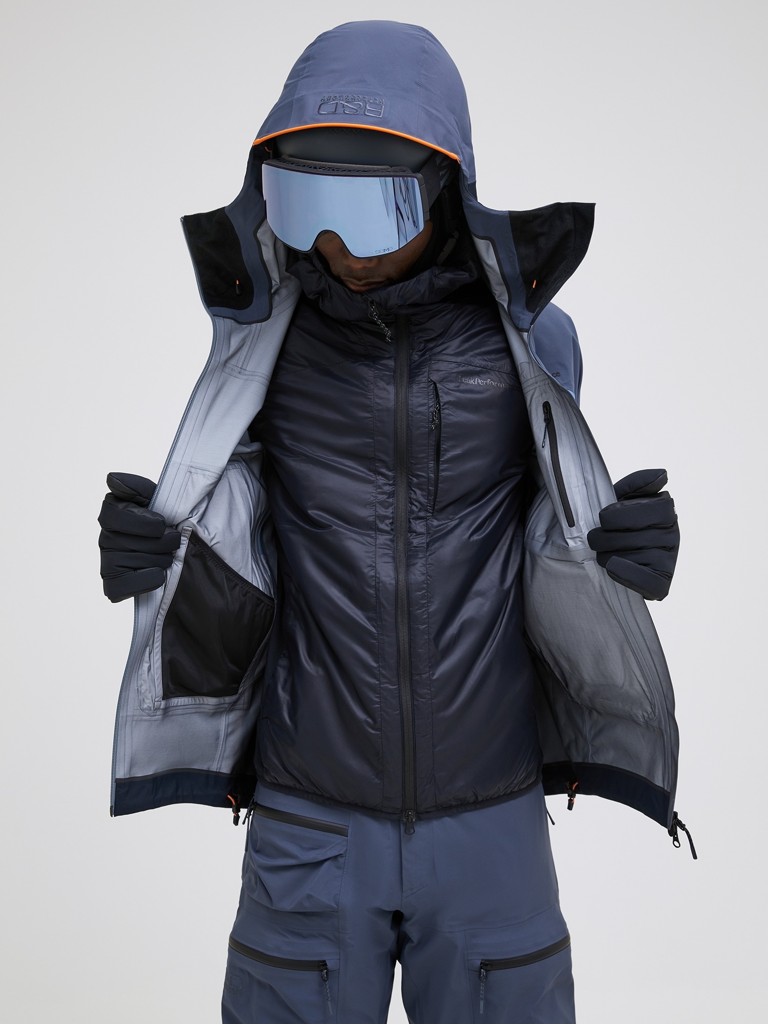Vislight GORE-TEX C-Knit 3L Shell Jacket Herre Ombre Blue/Shallow/Orange Dune