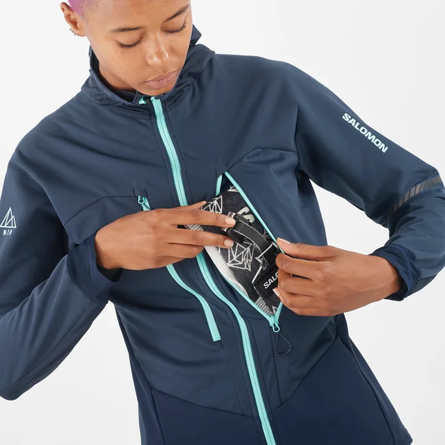 MTN  Windjacke mit Kapuze durchgehendem Reißverschluss Damen
