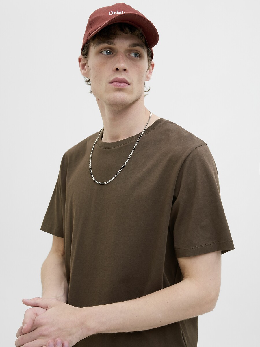 JACK & JONES<br>Camiseta de gola redonda em algodão orgânico