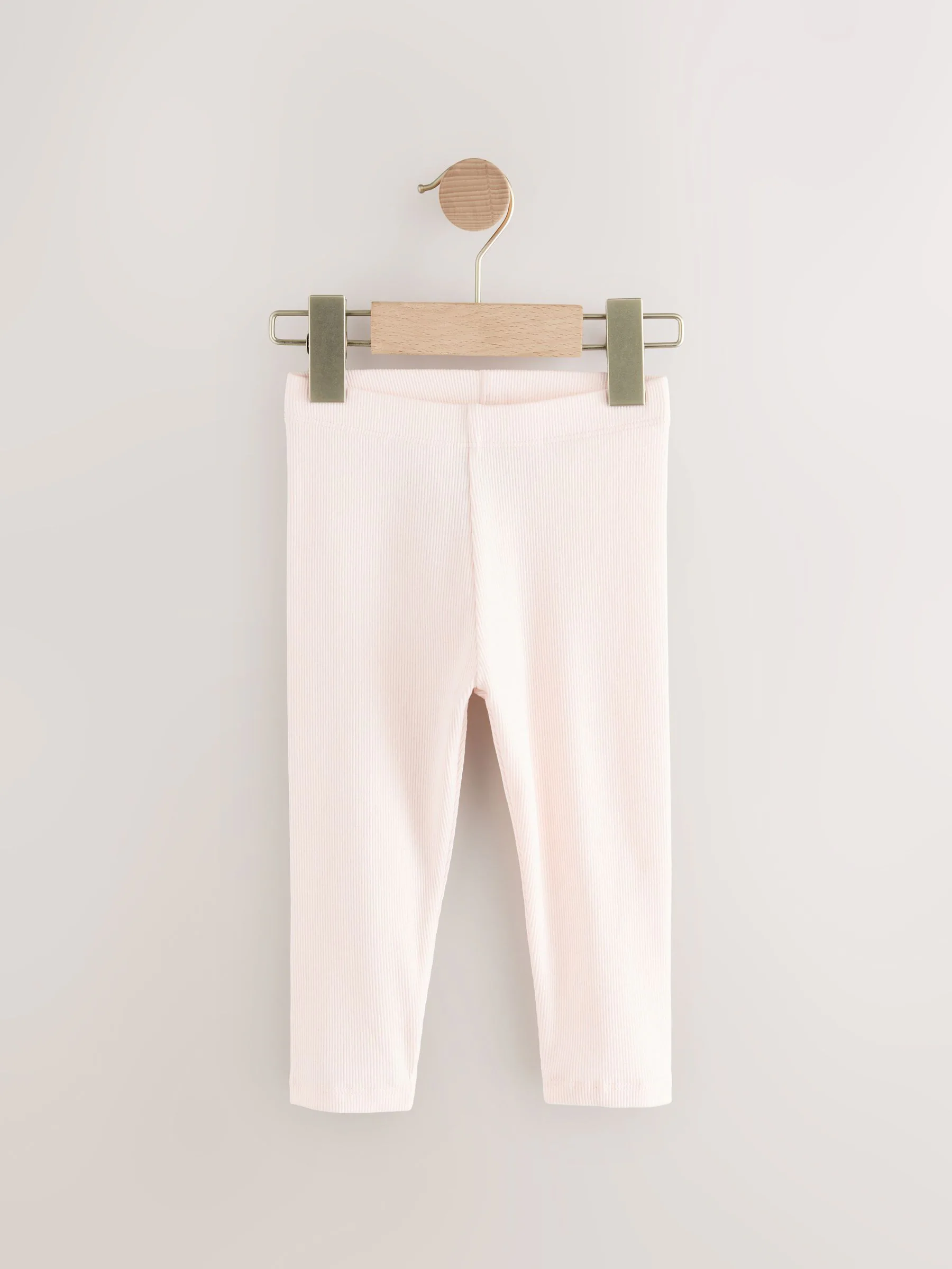 Lichtroze - Verpakking van 5 geribbelde Leggings (3mnd -7jr)