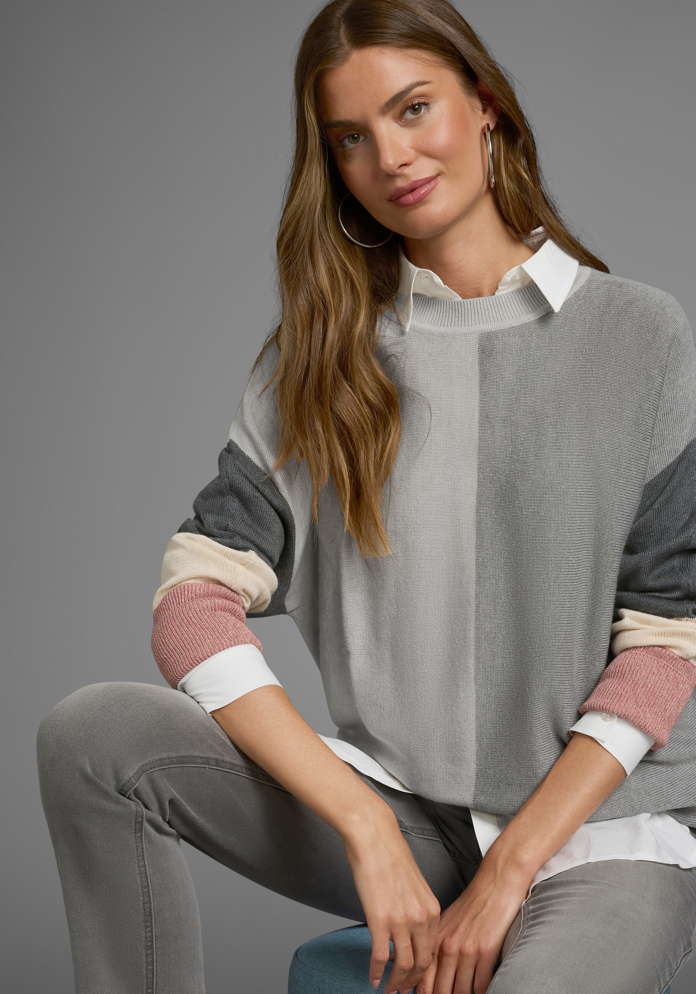 Boysen's Rundhalspullover , mit modischem Pastel-Colorblocking