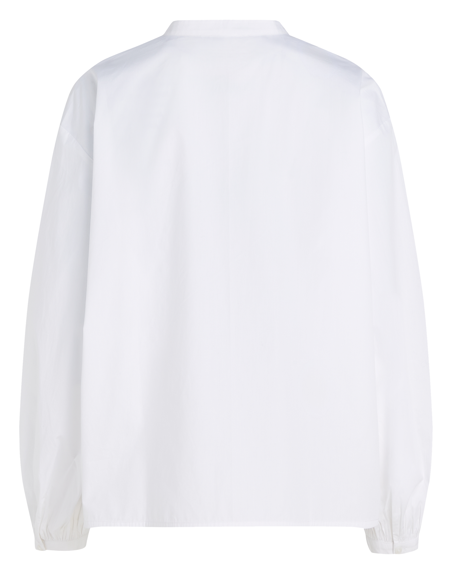 Chemise col rond en coton | Blanc