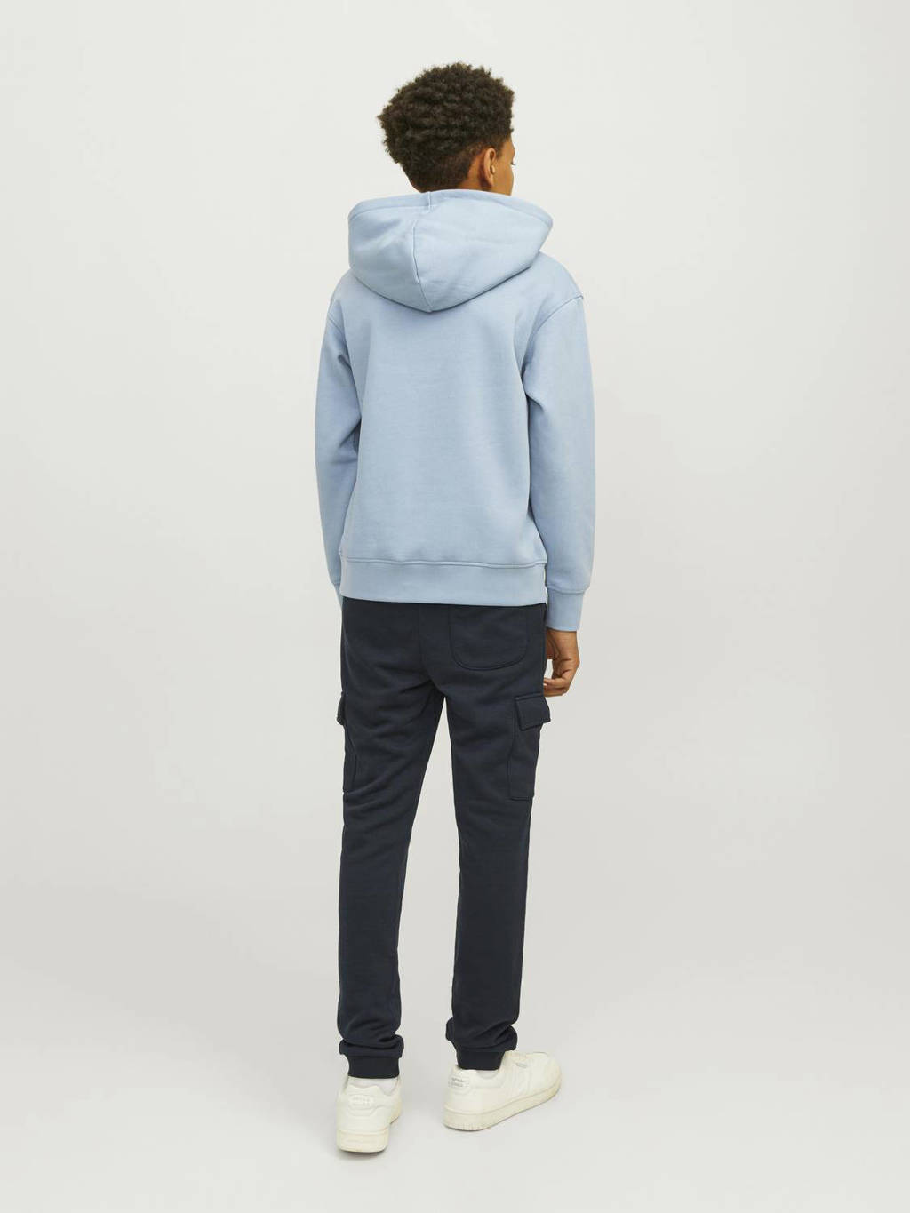 JACK & JONES hoodie JORVESTERBRO met tekst lichtblauw
