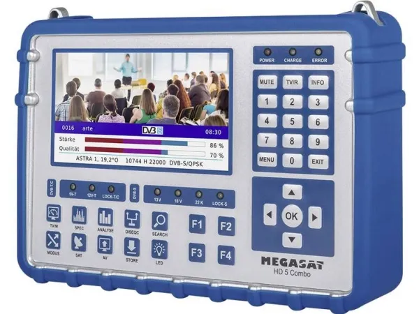 Megasat HD-5 Combo, 950 - 2150 Mhz, Digital, 1 stk, Blå, 12, 7.4 V, 215 mm