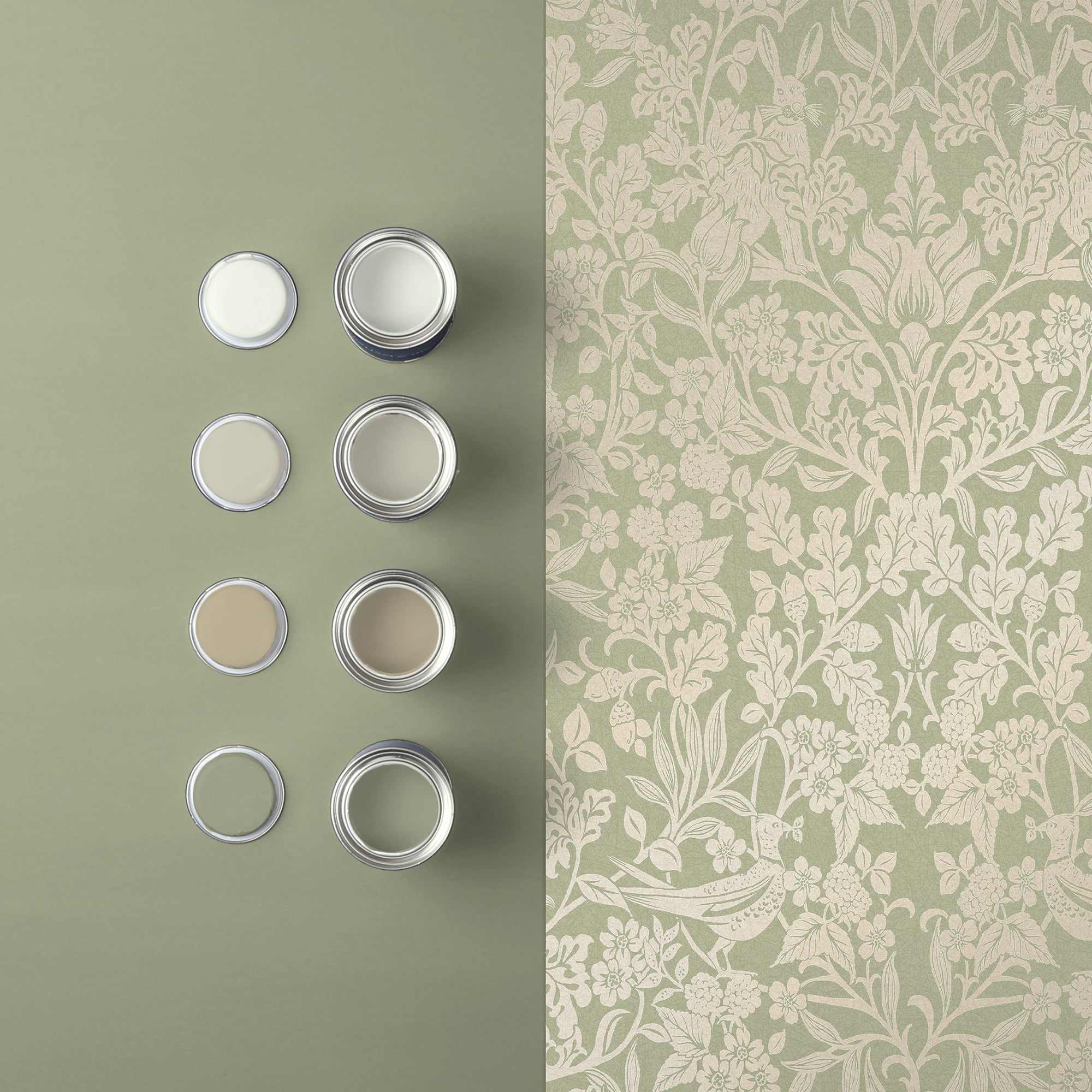 Graham & Brown Vliesbehang - Hartley Damask Sage