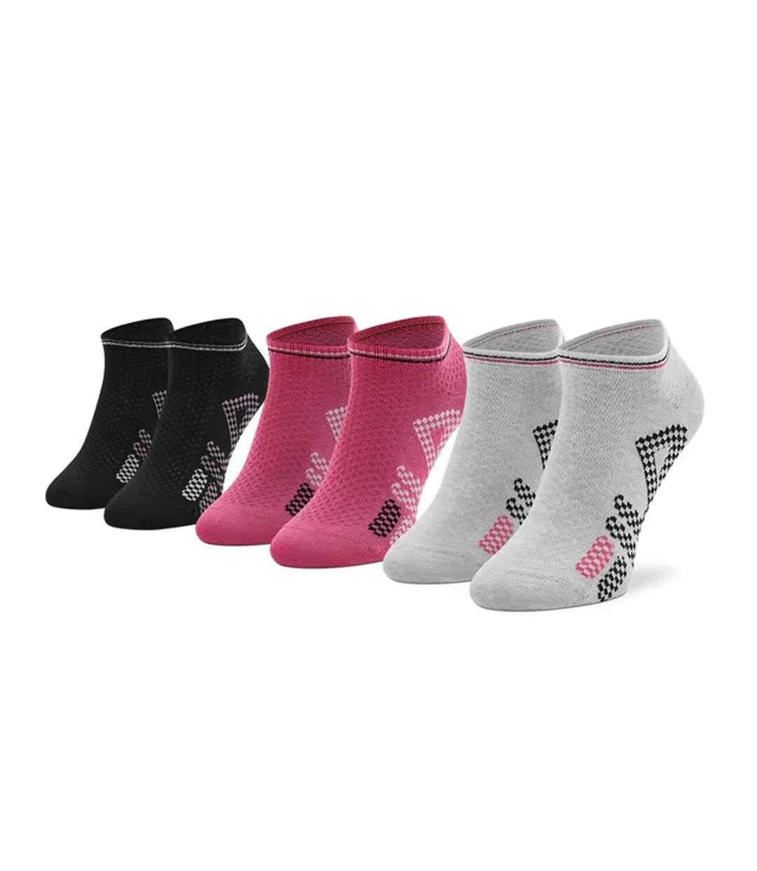 x3 Socquettes Noir/Gris/Rose Femme Fila Calza Invisible