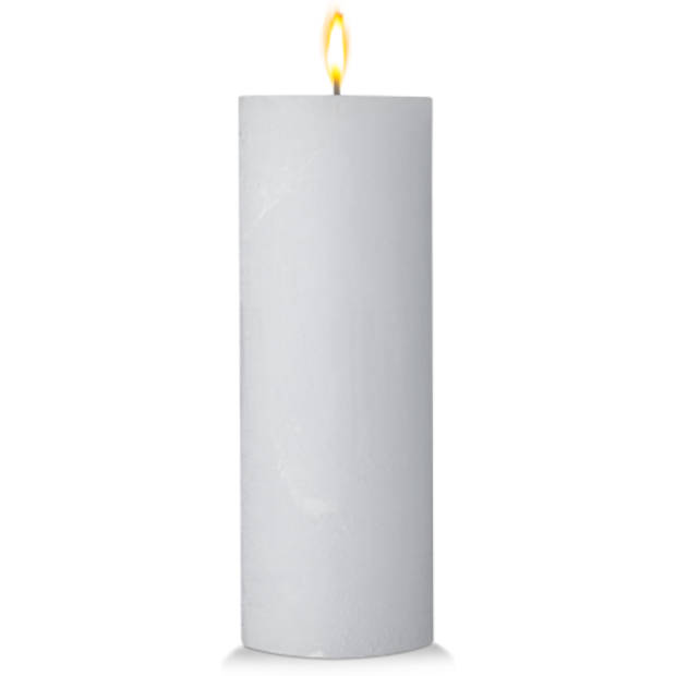 Blokker Rustieke Cilinderkaars - 7x19 cm - Wit