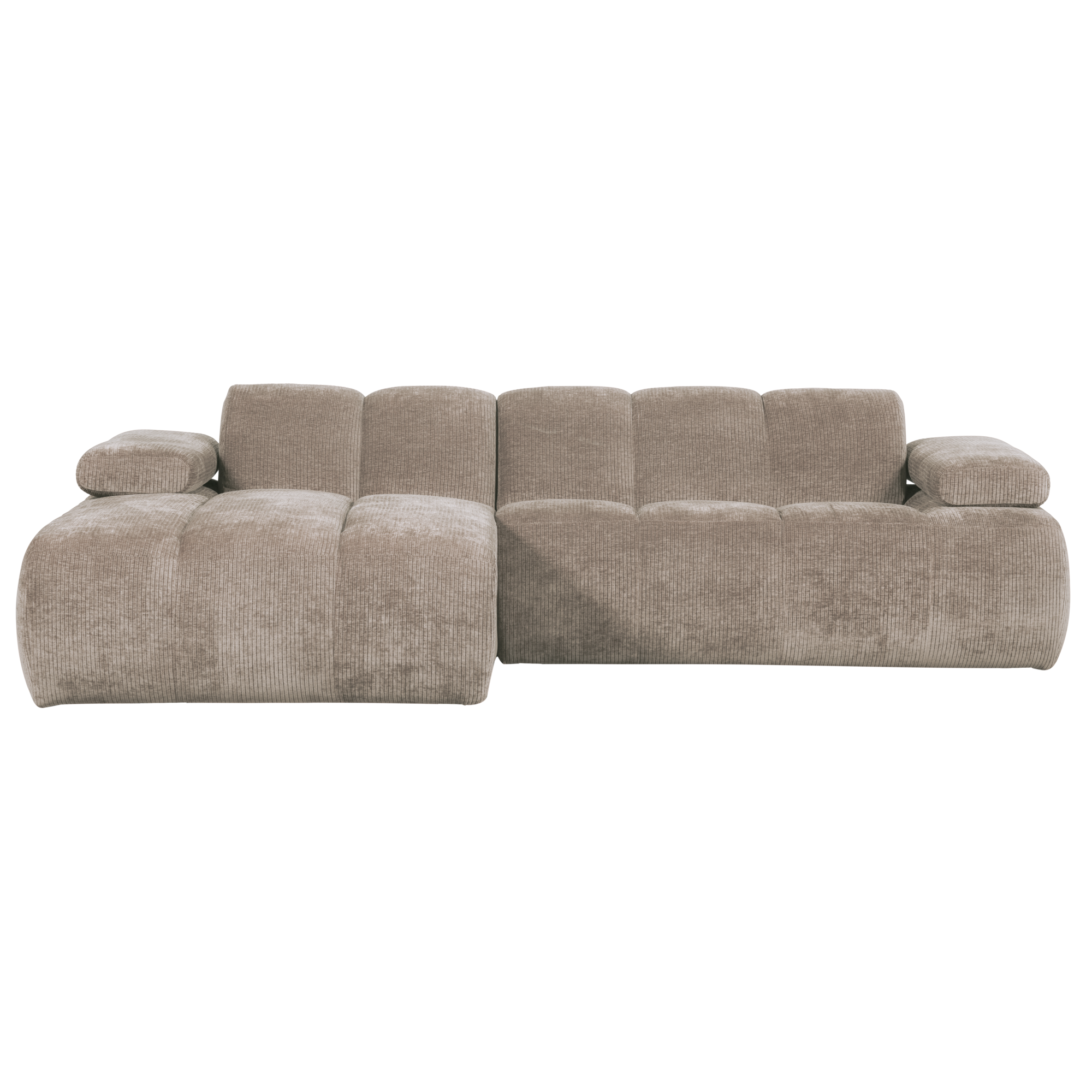 Chaise Longue Mojo Mojo Chaise Longue Links - Geweven Ribstof - Donkerzand