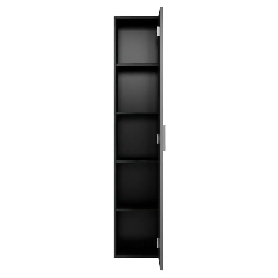Badplaats Badkamerkast Pluto 30 x 30 x 150 cm - Zwart - Hangende Badkamerkasten