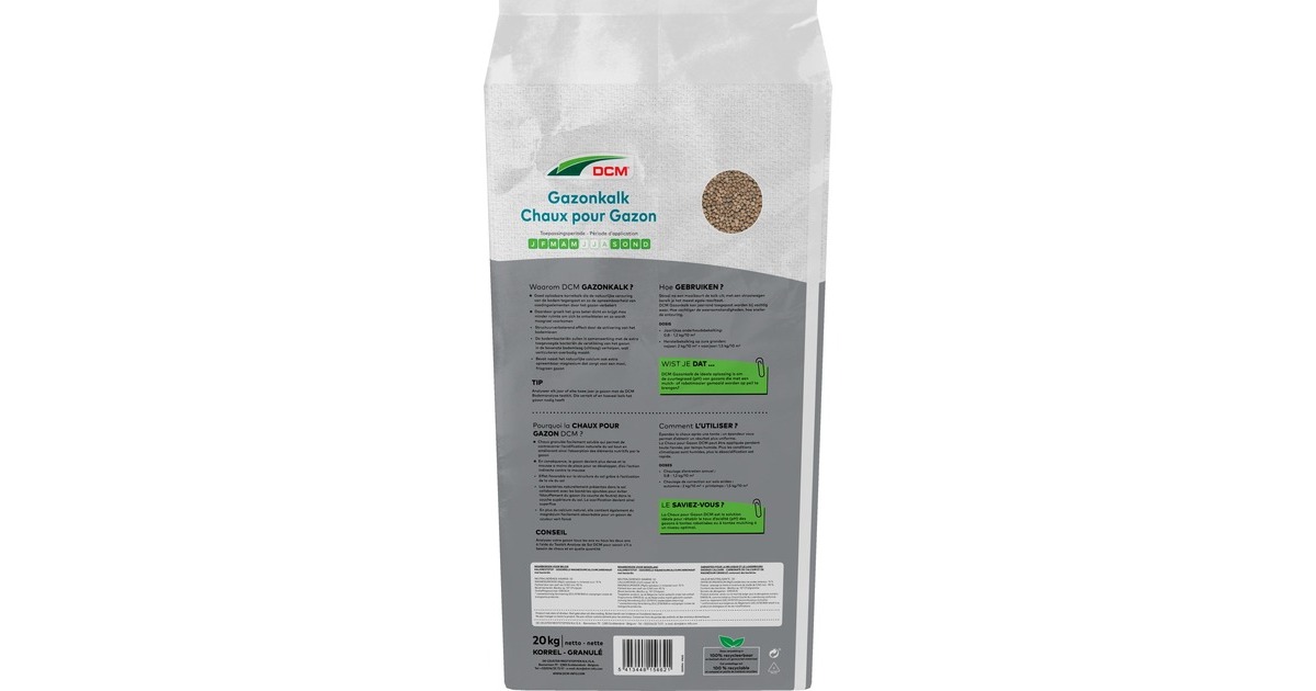 DCMGazonkalk 20 kg meststof  (Tot 250 m²)