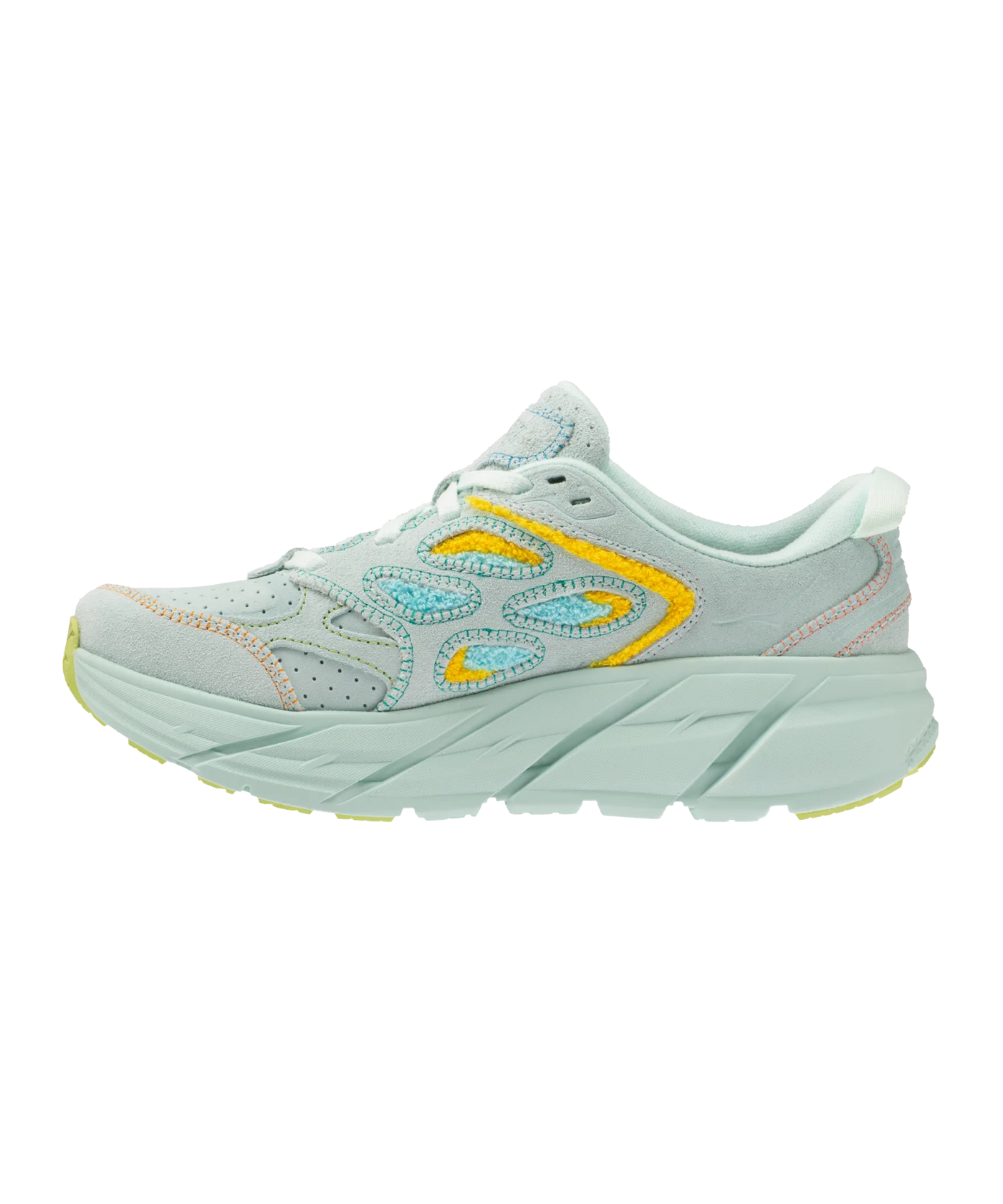 HOKA Clifton L Embroidery Blau Gelb