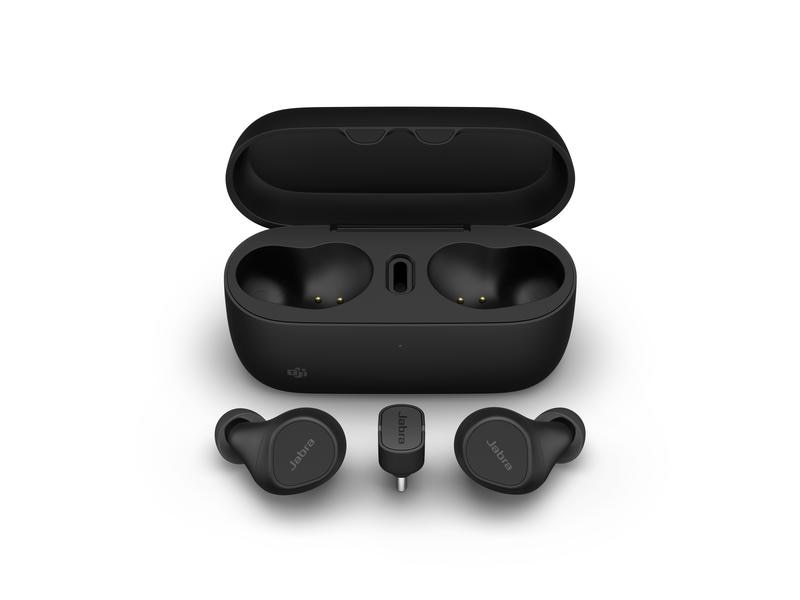 Jabra Headset Evolve2 Buds MS USB-C Professionelle Anrufe unterwegs: Kompakte In-Ear-Bluetooth-Kopfhörer entwickelt für hybrides Arbeiten