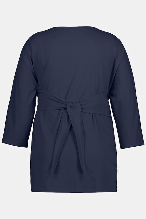 Bellieva-Wickelshirt, V-Ausschnitt, Stilleinsatz, Biobaumwolle, GOTS
