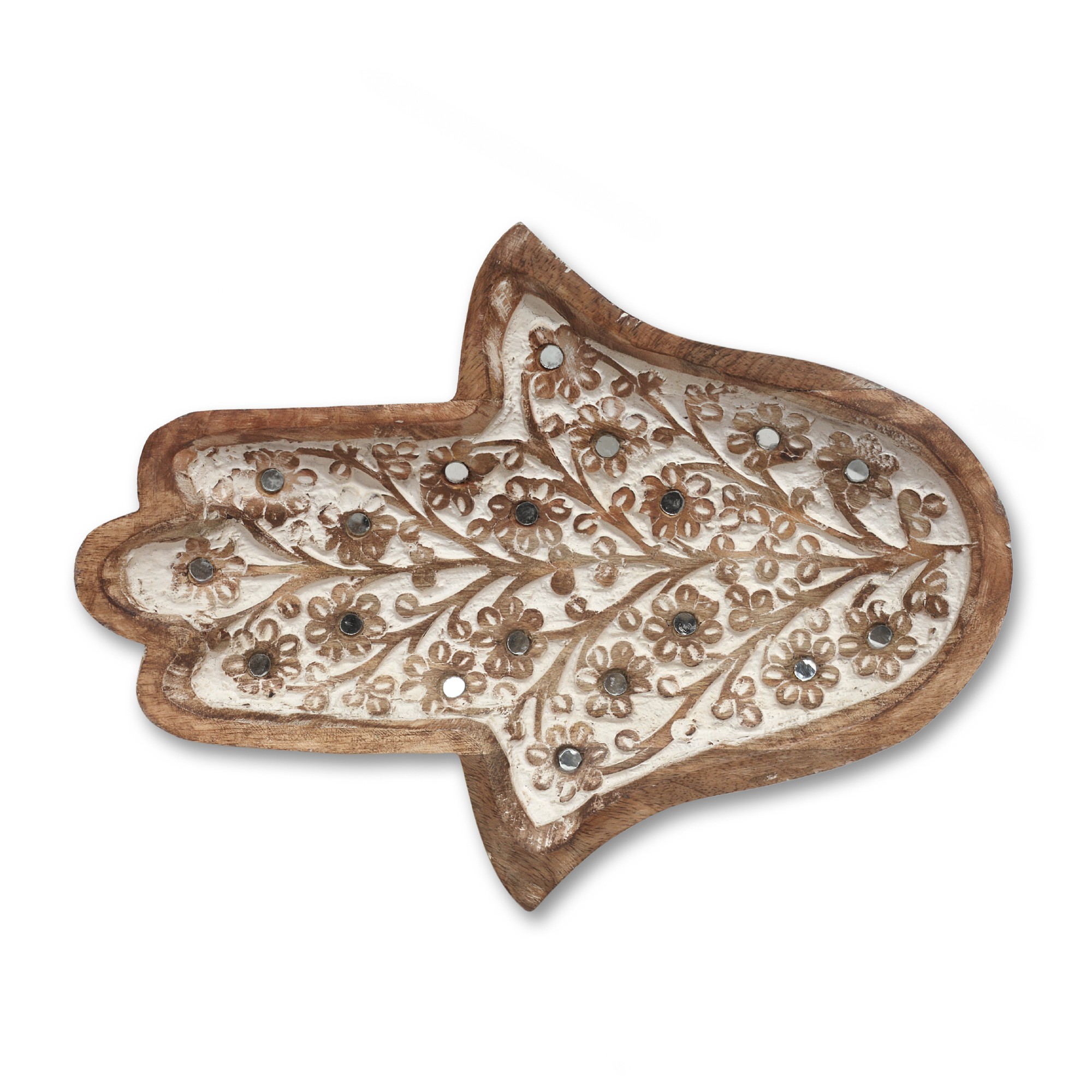 Teller Ablage 'Fatima', natur, T 30,5 cm, B 21,5 cm, H 4 cm von fischer's lagerhaus