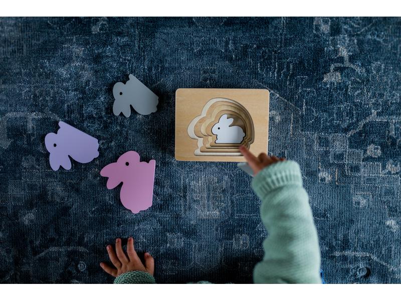 Kindsgut Holzpuzzle Hase Tier-Puzzle aus hochwertigem Holz