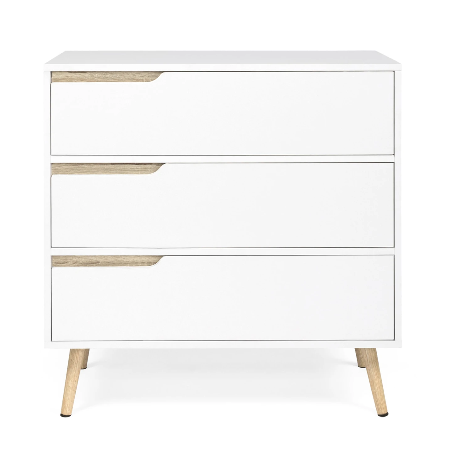 Commode 3 tiroirs HELSINKI 80 cm scandinave blanc