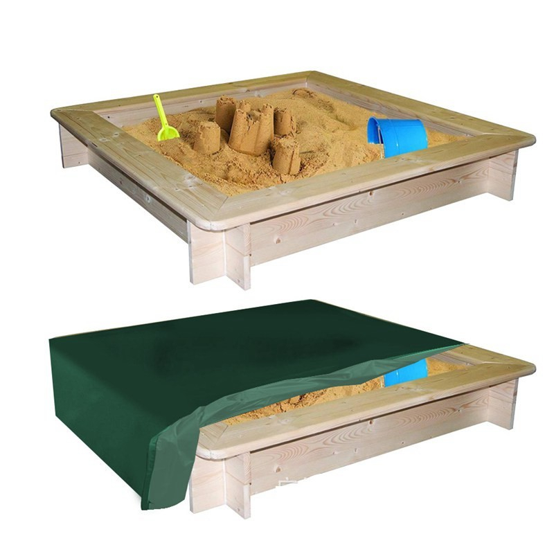 (150x150cm) Sandkasten Abdeckung Wasserdichte Abdeckplane UV-Schutz / Regenschutz / Winterfest - Schwarz