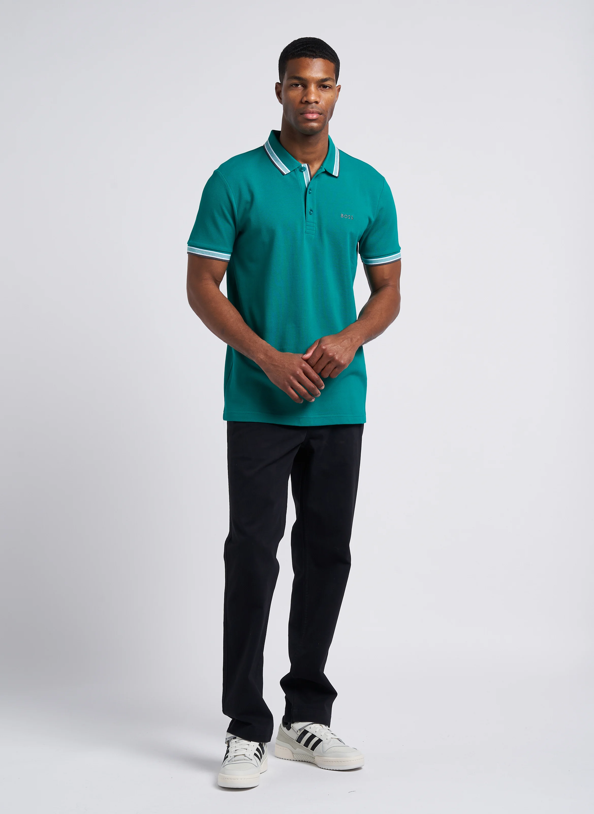 Pantalon slim en coton mélangé | Noir