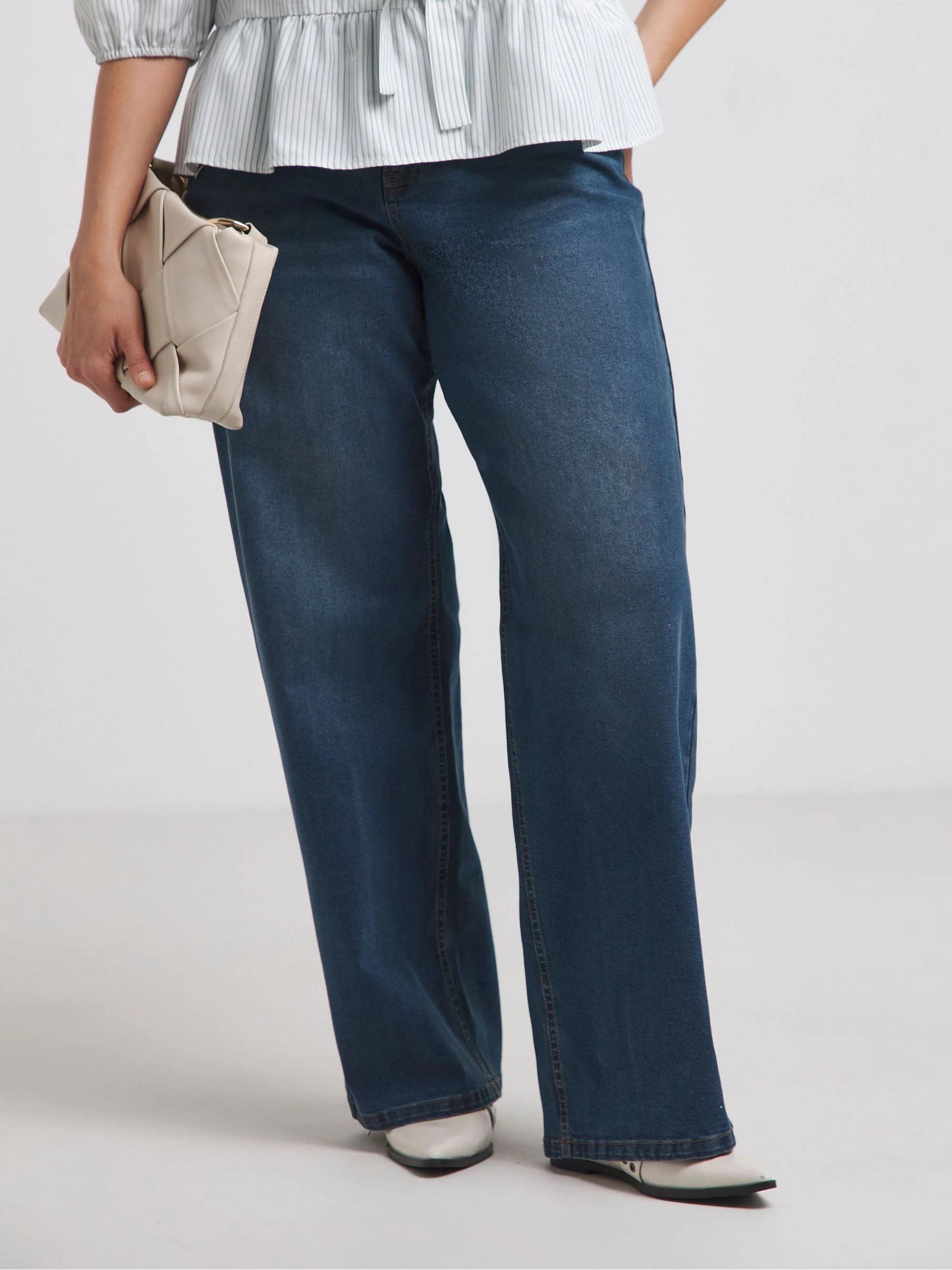 Donkerblauw - Simply Be 24/7 jeans met wijde pijpen