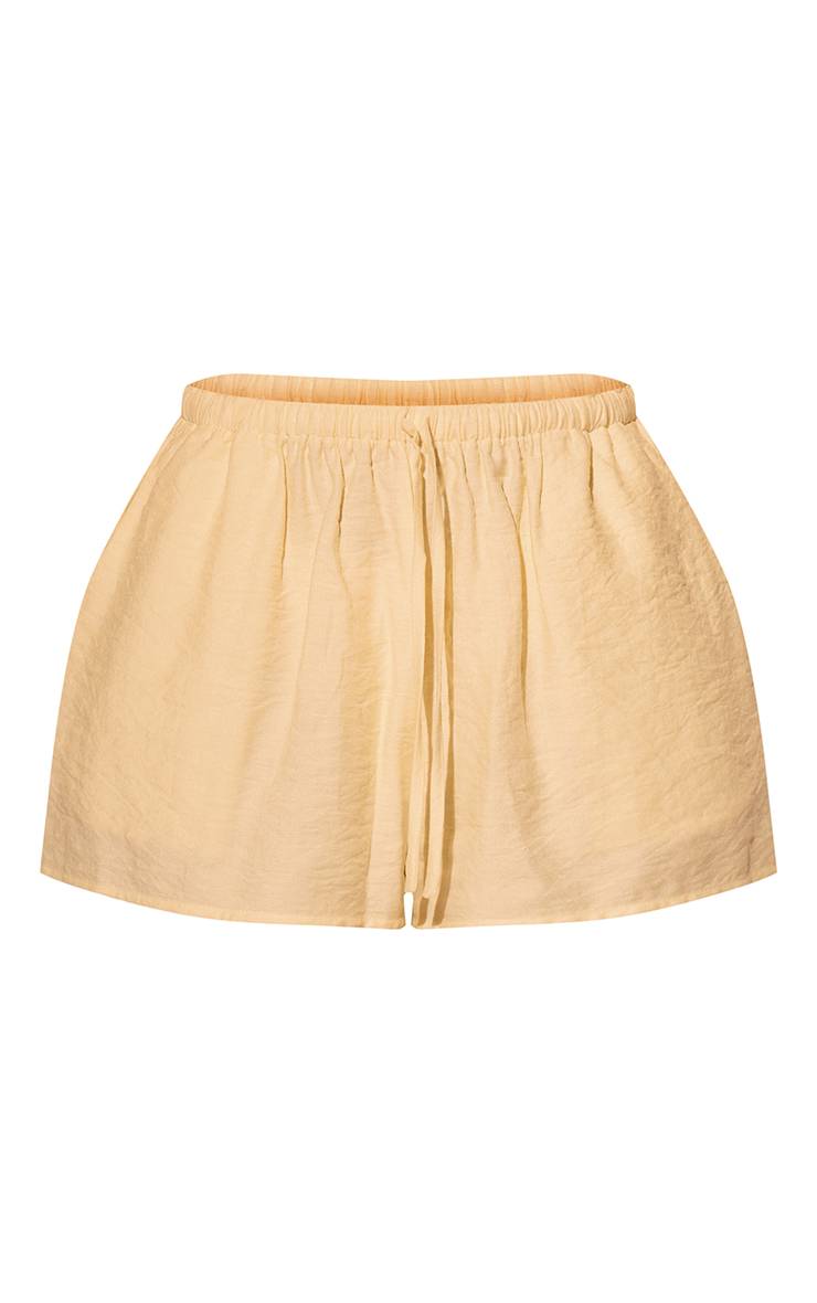 Citron Short De Plage Fluide En Aspect Lin Avec Cordon De Serrage