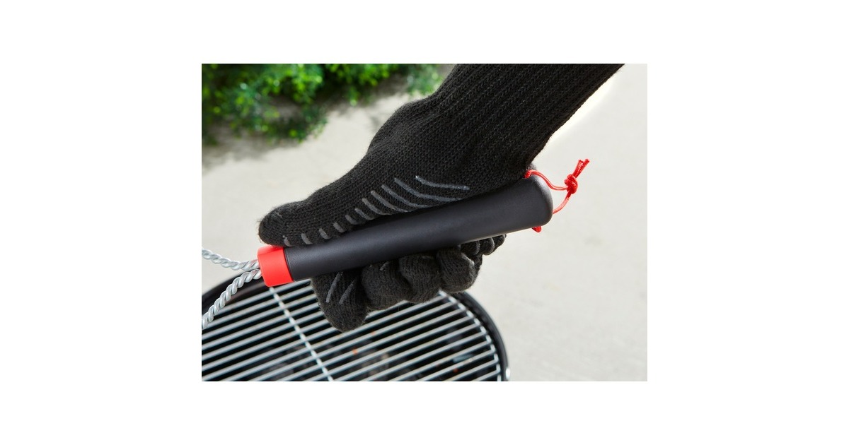 WeberDriezijdige reinigingsborstel grillreinigingsborstel  (Zwart/rood, 30 cm)