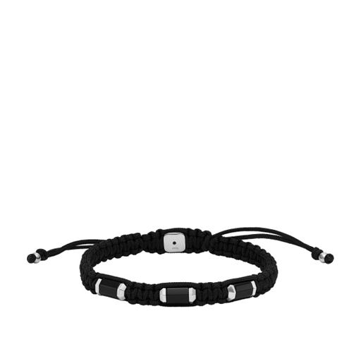 Fossil Onyx Beaded Armbånd, Sort, 25 cm