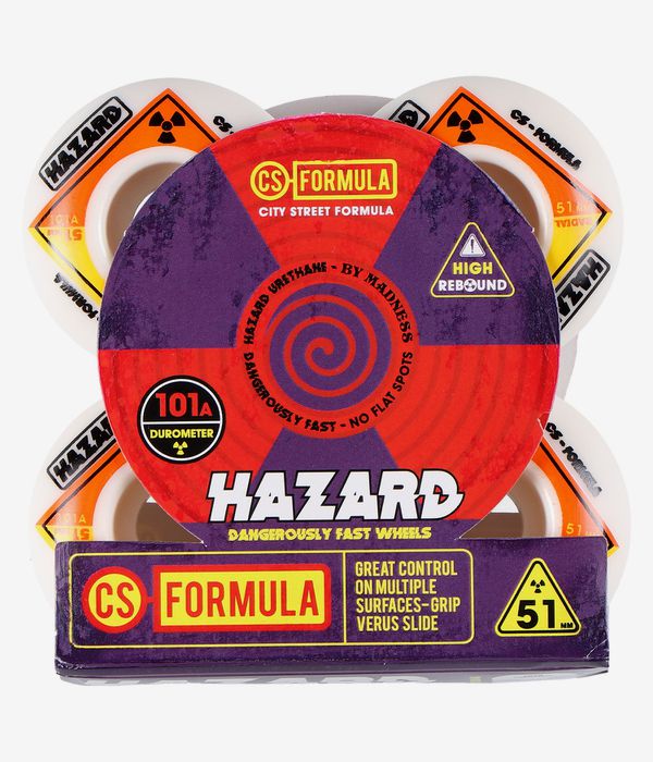 Madness Hazard Bio CS Radial Rollen (white) 51mm 101A 4er Pack