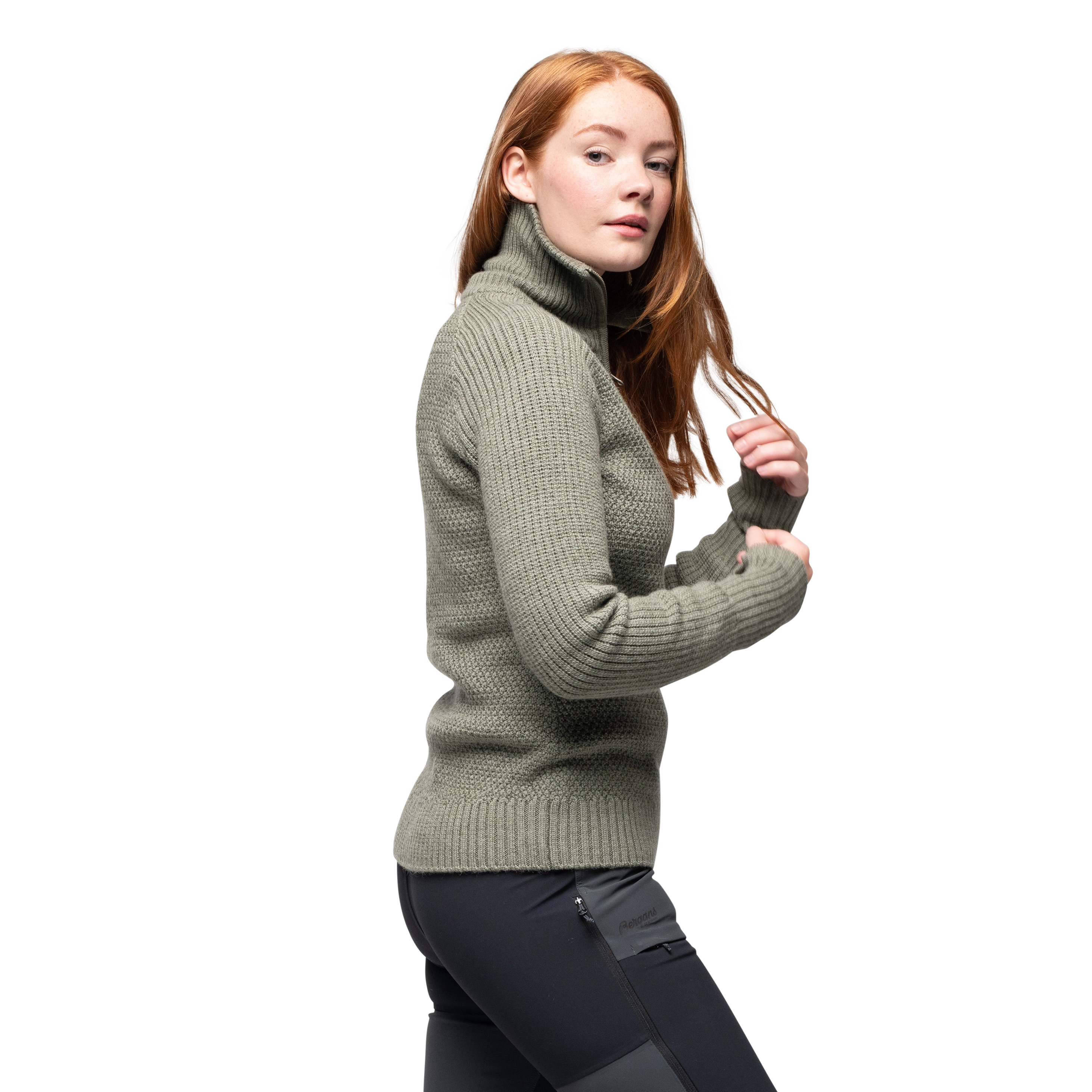 Ulriken Lady Jumper Green Mud Melange