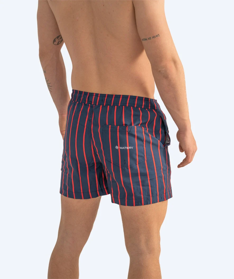 Watery badeshorts til mænd - Marilla Eco - Mørkeblå/rød