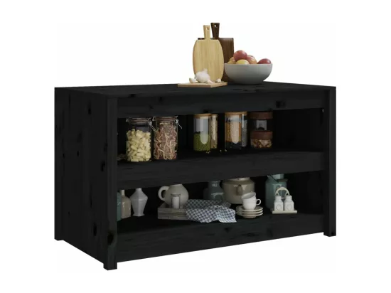 Armoire de cuisine d'extérieur noir 106x55x64cm bois pin massif