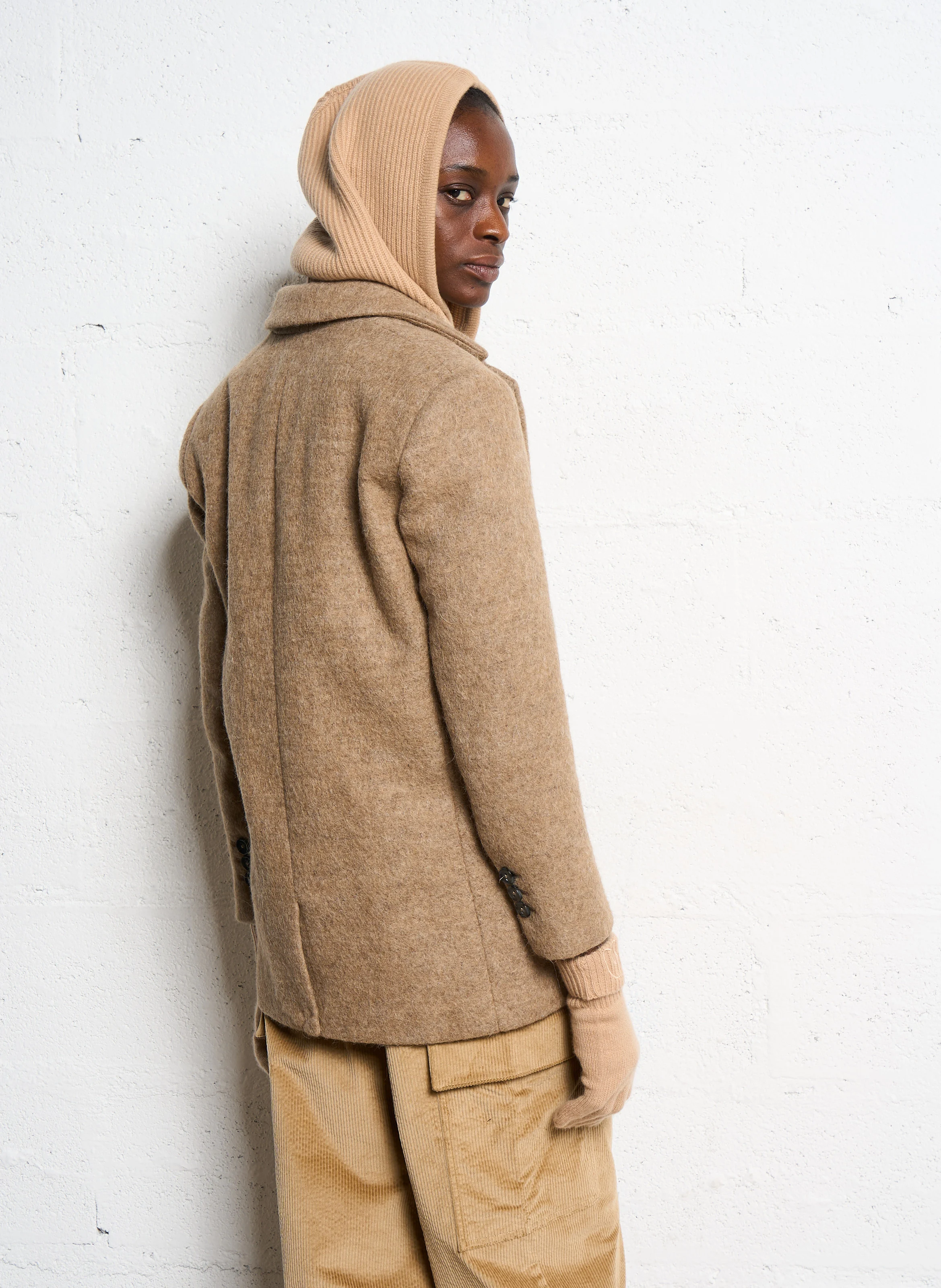 KIEREL - Veste de tailleur ajustée en laine mélangée | Beige