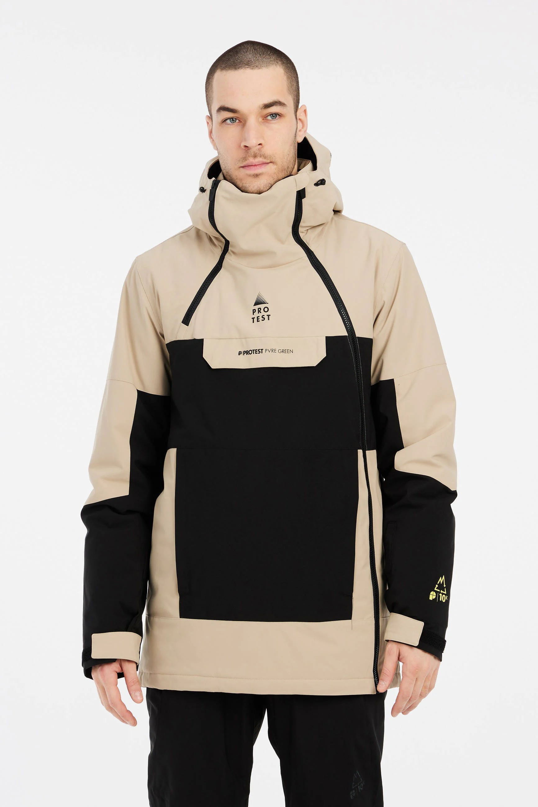Protest ski-jack Dazzle beige/zwart