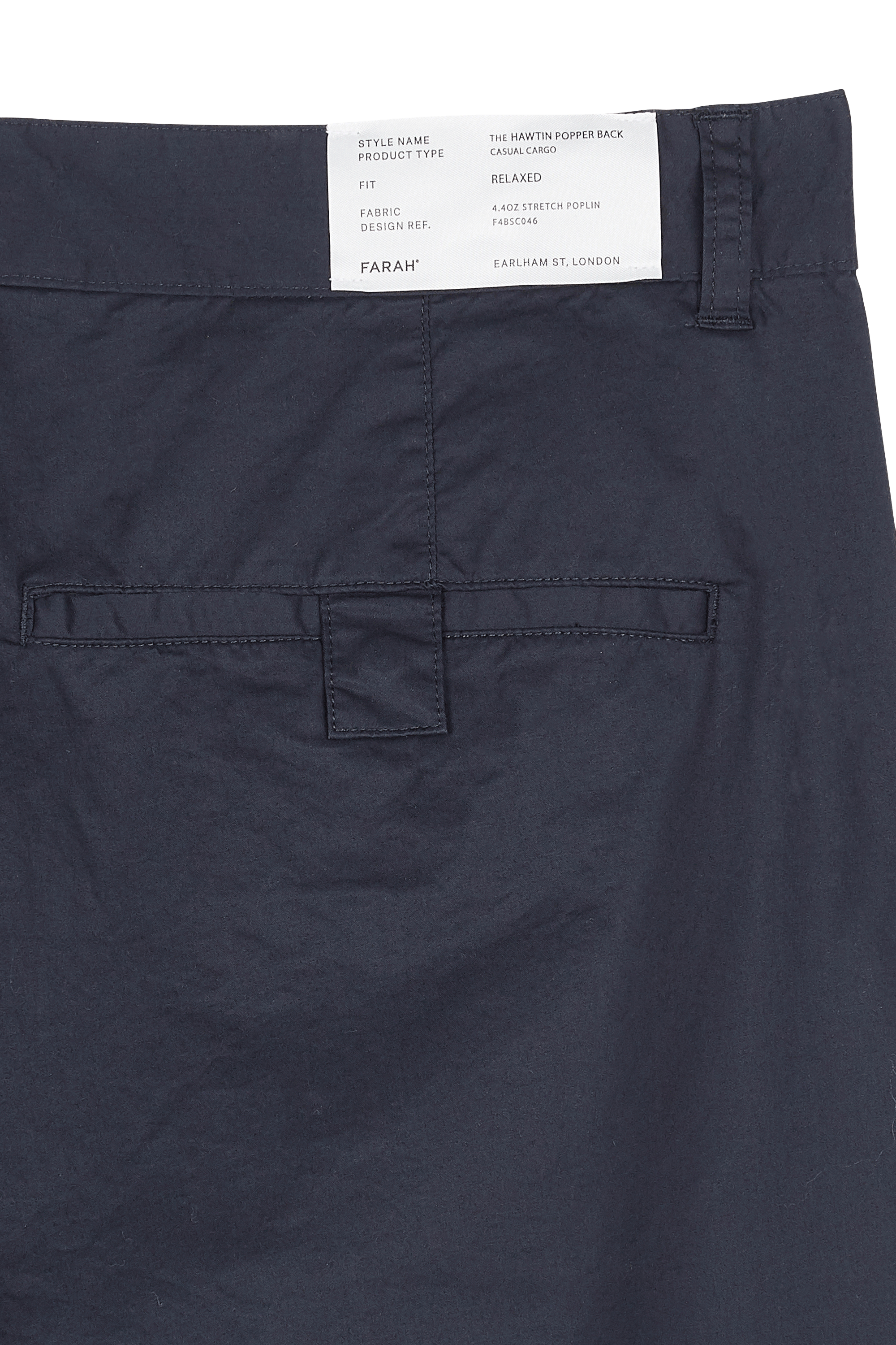 FARAH Pantalon droit en coton biologique HAWTIN STR PAPER Bleu