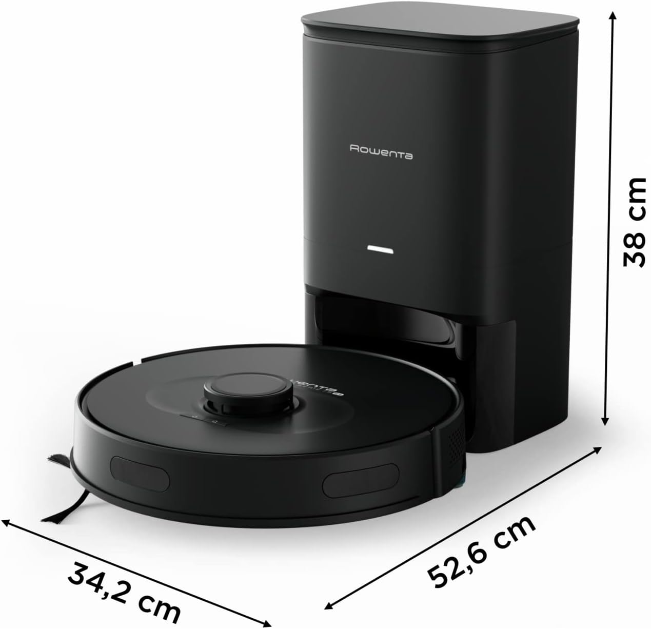 Rowenta X-Plorer Serie 75+, 4-in-1 Saugroboter mit Wischfunktion, Absaugstation, Laser-Navigationssystem, 3 Reinigungsmodi, 120 Min. Laufzeit, 4 Std. Ladezeit, 0,26 L Staubbehälter, schwarz, RR8585