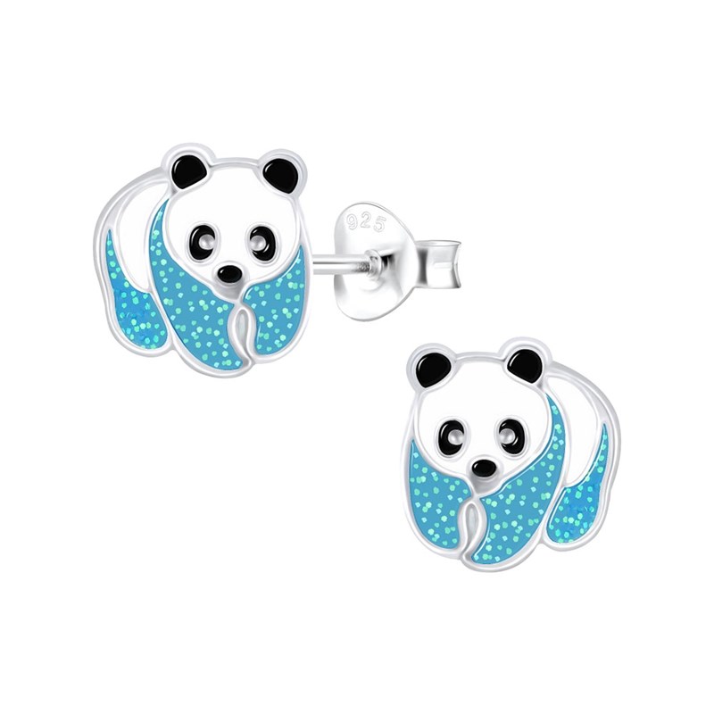 Boucles d'oreilles enfant panda en argent 925