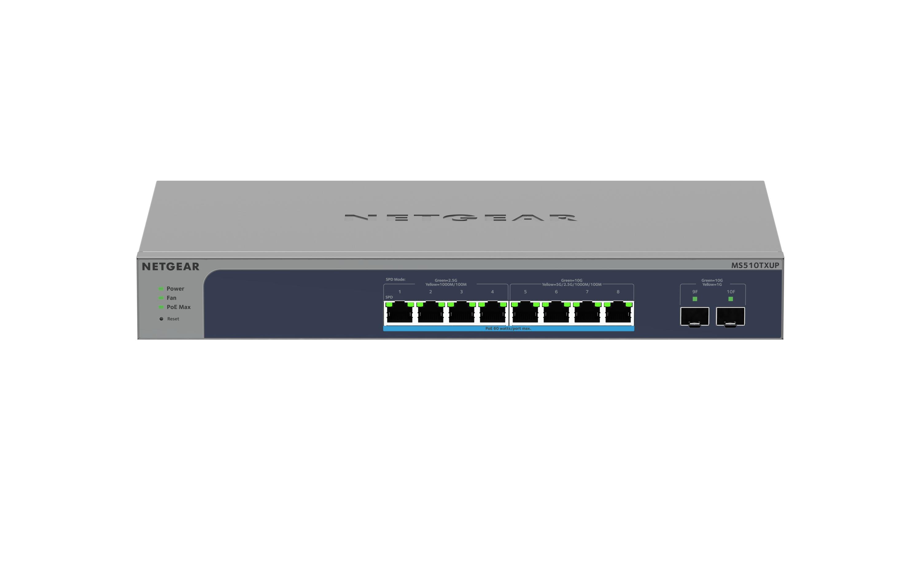 PoE++ Switch MS510TXUP-100EUS 8 Port<br>NETGEAR MS510TXUP 8-Port Ultra60 PoE++ Multi-Gigabit Smart Managed Pro Switch