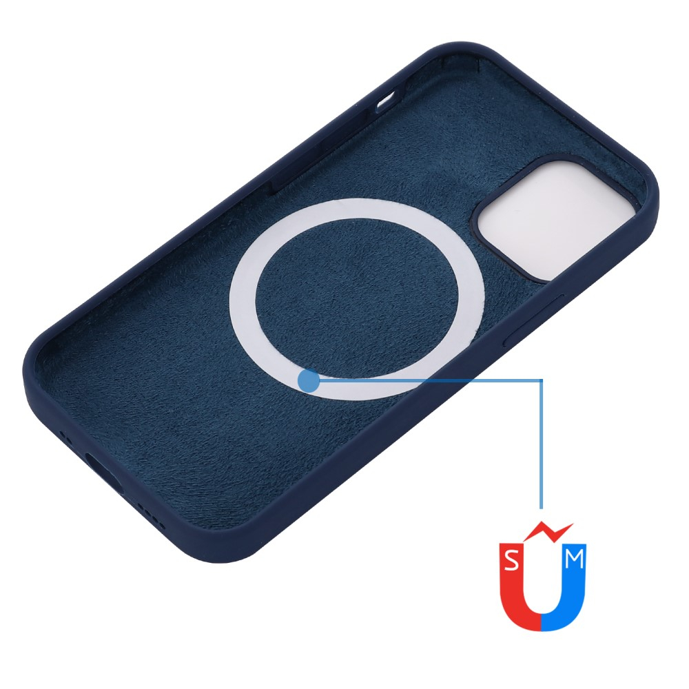 iPhone 15 Pro MagSafe Silikon Case Hülle - Dunkelblau