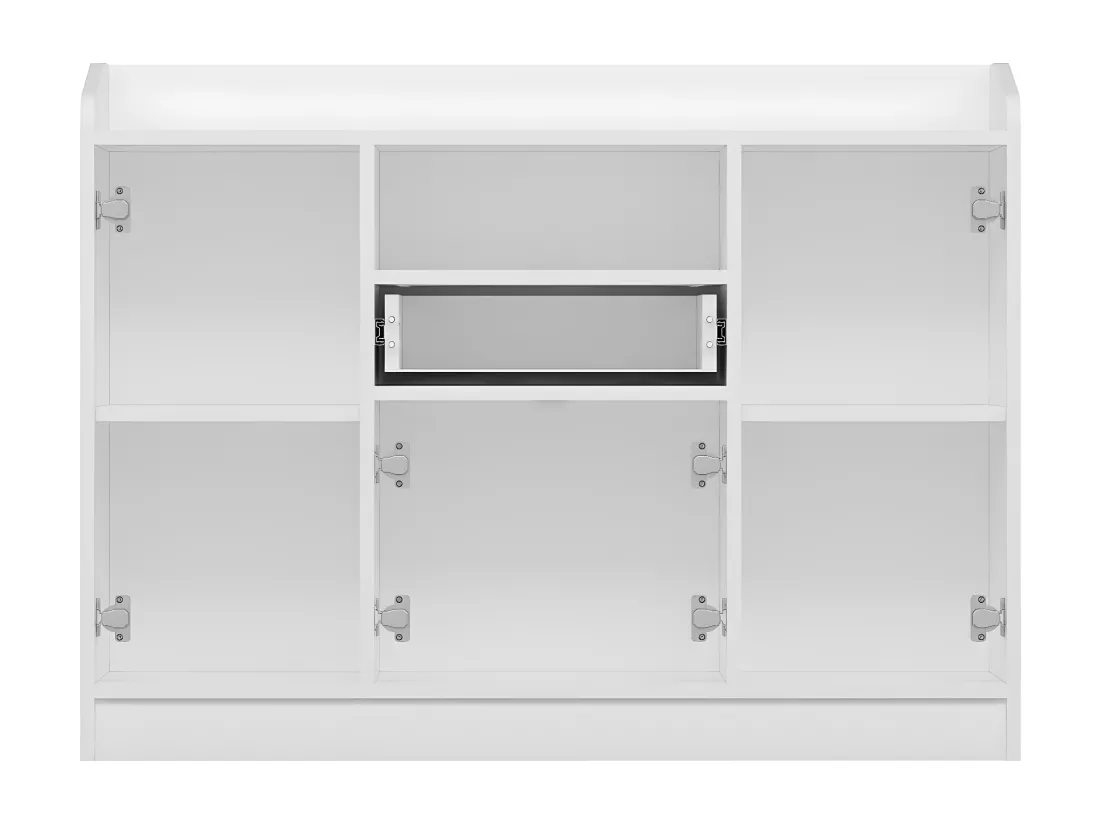 Buffet de cuisine avec 4 portes, 1 tiroir et 1 niche - Blanc - MIZOTA