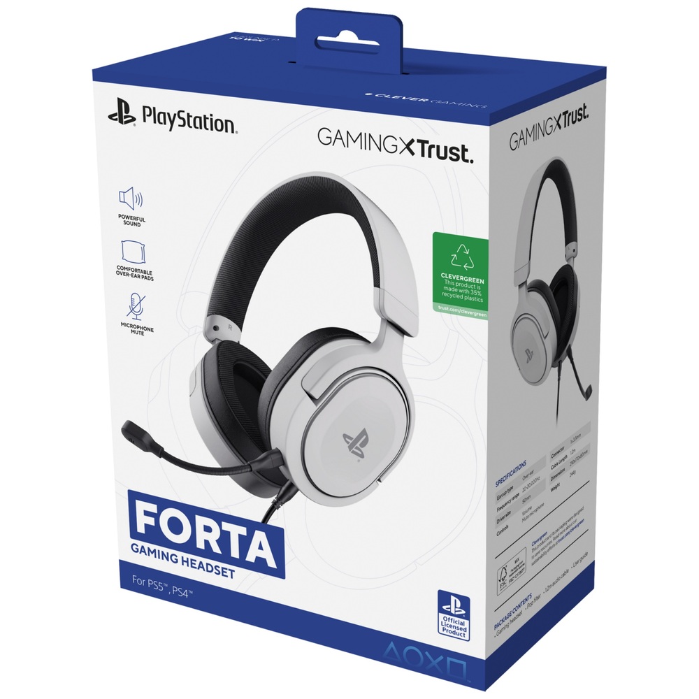 Trust GXT 498W Forta Gaming-Headset für PS5 – Weiß
