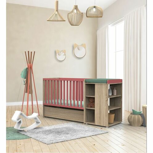 Lit combiné évolutif 120x60 NOVA Rose - SAUTHON