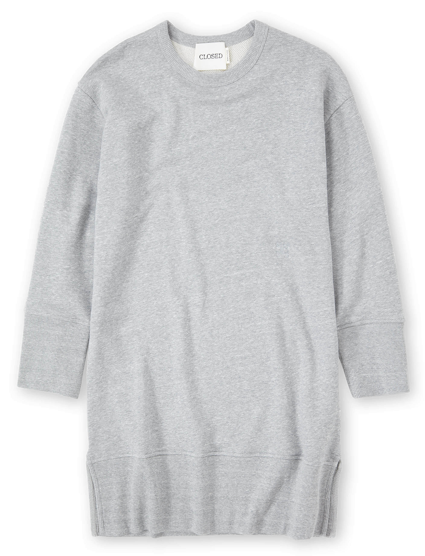 FELPA - Robe courte col rond en coton mélangé | Gris