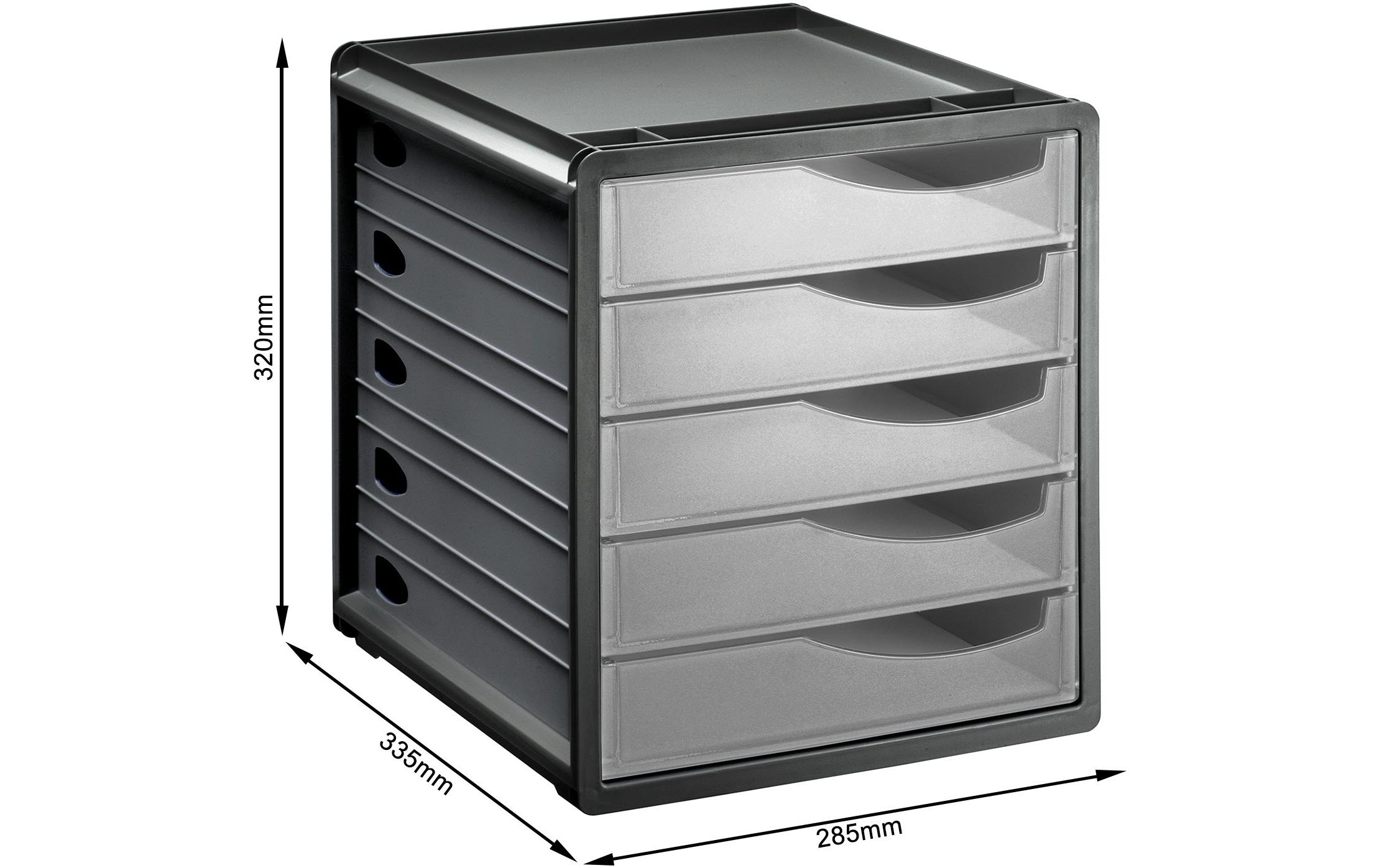 Schubladenbox Spacebox 5 GrauAufbewahrungssystem mit 5 Schubladen